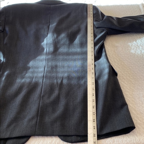 Hardy Amies Vintage 100% Wool Plaid Men’s Gray Suit Jacket Blazer Classic - Picture 10 of 16